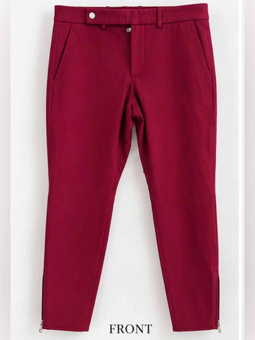 Gucci Women’s Burgundy Slim Ankle Zip Pants IT 46 US 10 Made in Italy